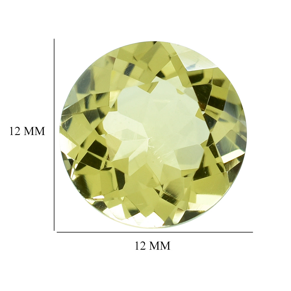 LEMON QUARTZ CUT ROUND 12MM 5.57CTS.