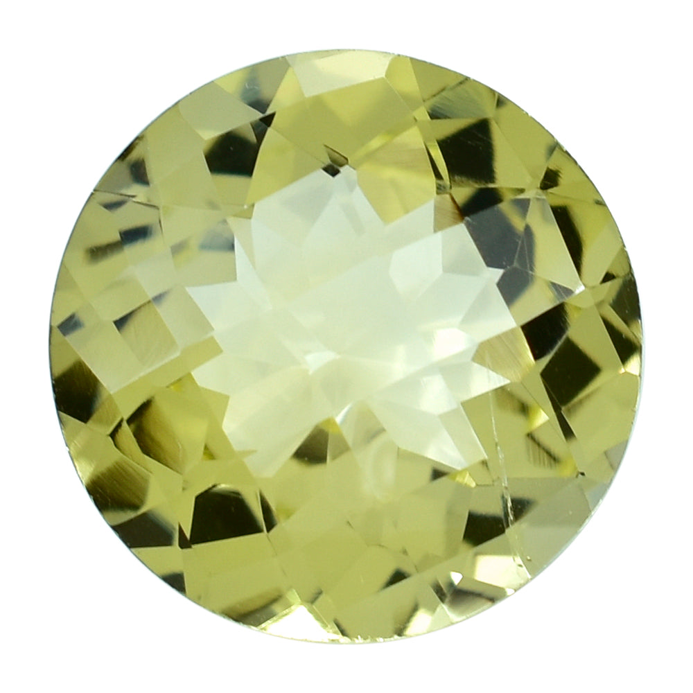 LEMON QUARTZ CHECKER CUT ROUND 14MM 8.36CTS.