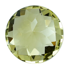 LEMON QUARTZ CHECKER CUT ROUND 14MM 8.36CTS.