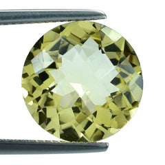 LEMON QUARTZ CHECKER CUT ROUND 14MM 8.36CTS.