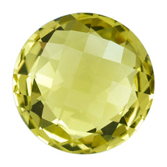 LEMON QUARTZ BRIOLETTE ROUND (GREEN-GOLD) 20MM 24.73CTS.