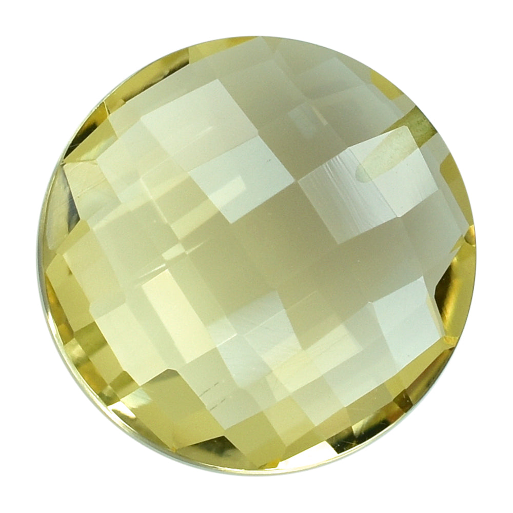 LEMON QUARTZ BRIOLETTE ROUND (HALF DRILL) 13MM 6.20CTS.