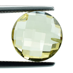 LEMON QUARTZ BRIOLETTE ROUND (HALF DRILL) 13MM 6.20CTS.