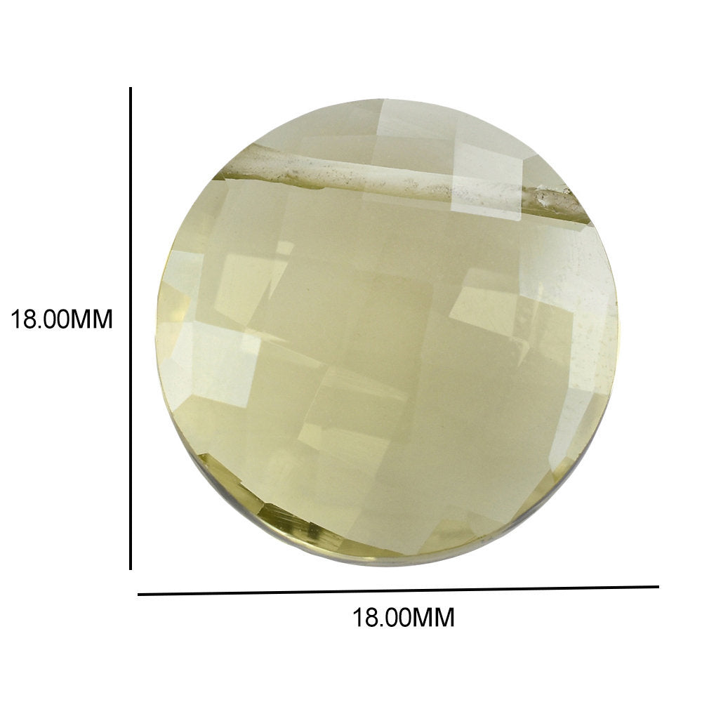 LEMON QUARTZ BRIOLETTE ROUND (FULL DRILL) 18MM 17.02CTS.