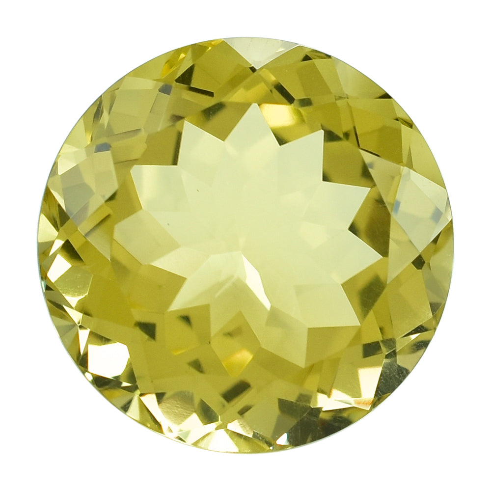 LEMON QUARTZ CUT ROUND (GREEN-GOLD) 18MM 20.48CTS.