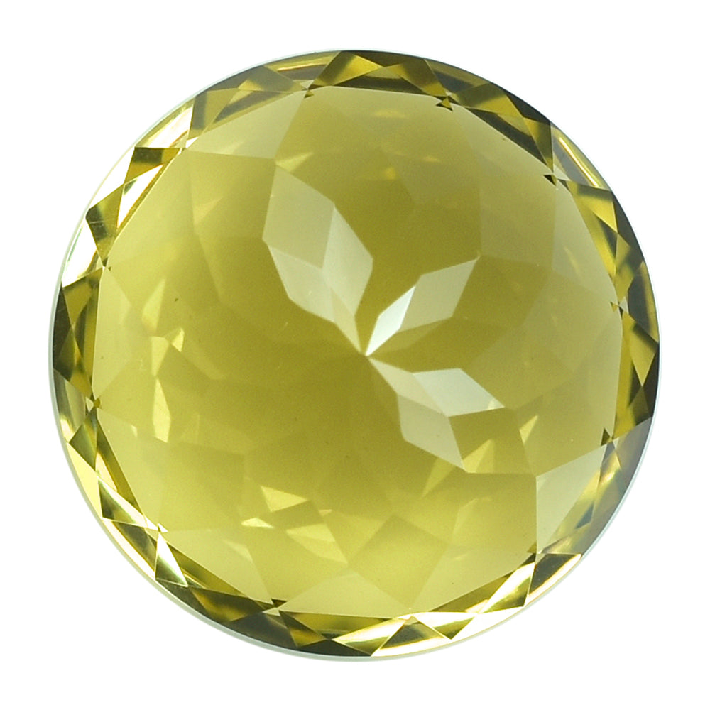 LEMON QUARTZ CUT ROUND (GREEN-GOLD) 18MM 20.48CTS.