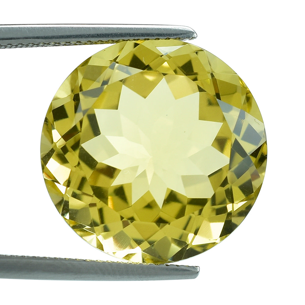 LEMON QUARTZ CUT ROUND (GREEN-GOLD) 18MM 20.48CTS.