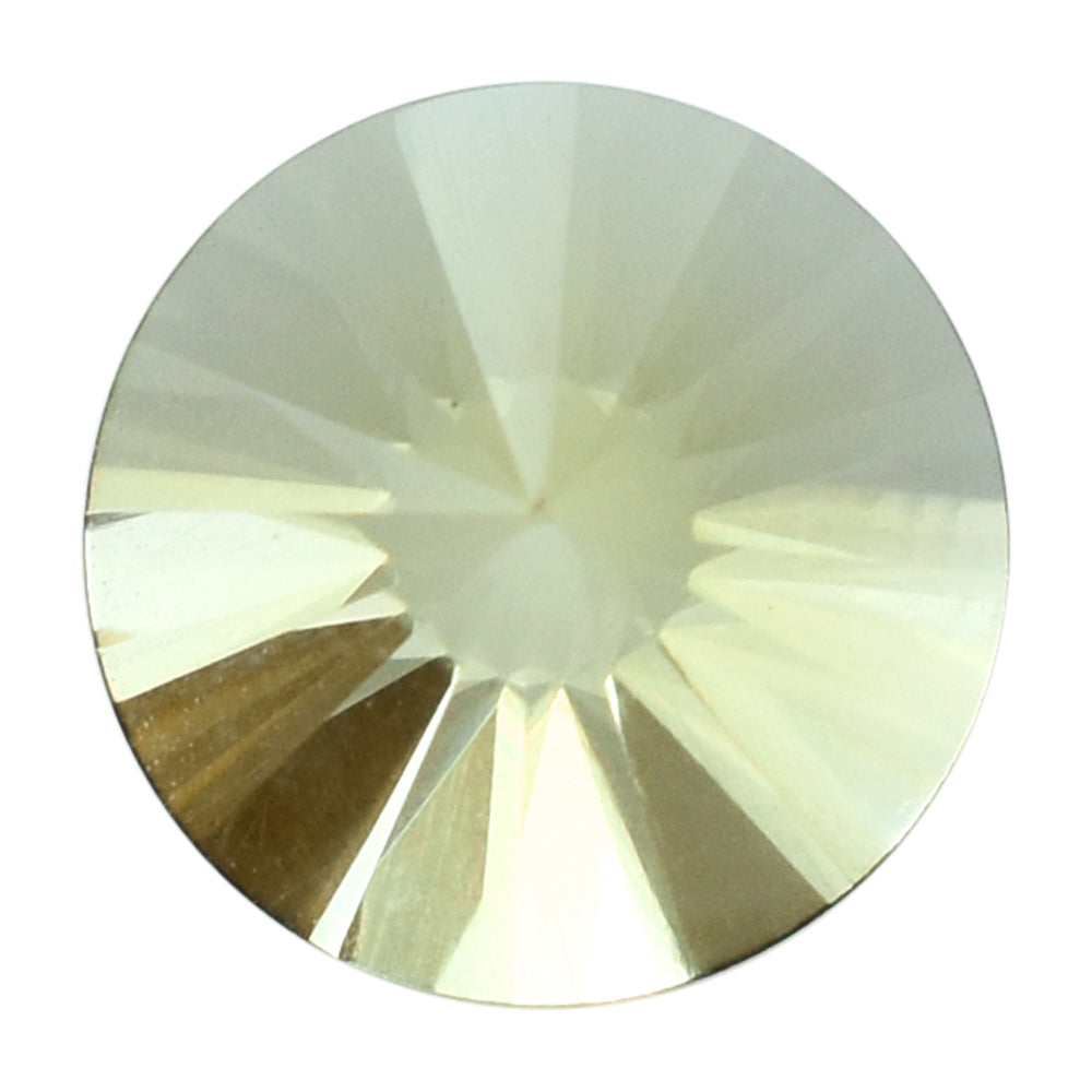 LEMON QUARTZ BOTH SIDE DIAMOND CUT ROUND 9MM 2.12CTS.