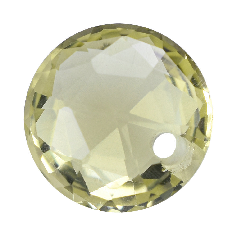 LEMON QUARTZ ROSE CUT BRIOLETTE ROUND (FULL DRILL) 10MM 2.91 Cts.