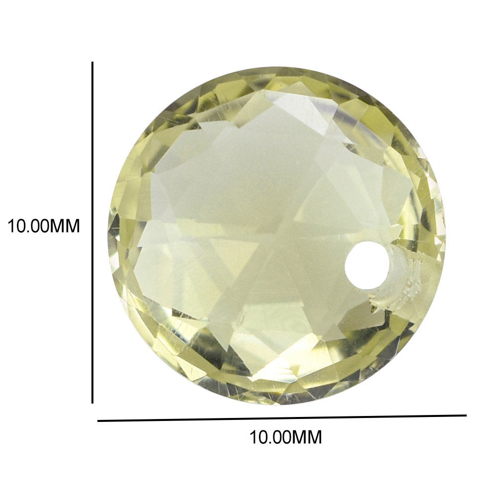 LEMON QUARTZ ROSE CUT BRIOLETTE ROUND (FULL DRILL) 10MM 2.91 Cts.