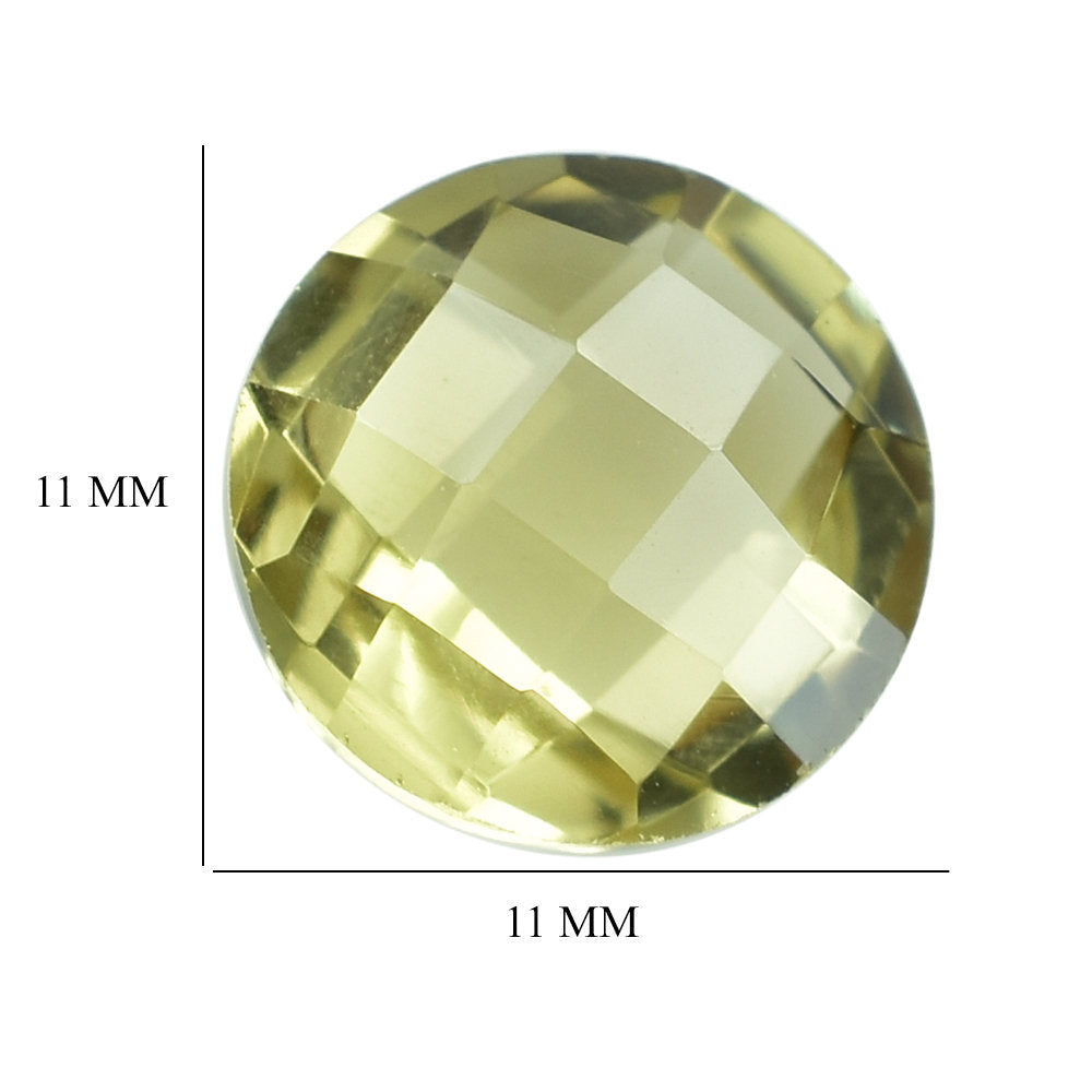 LEMON QUARTZ BRIOLETTE ROUND 11MM 4.55CTS.