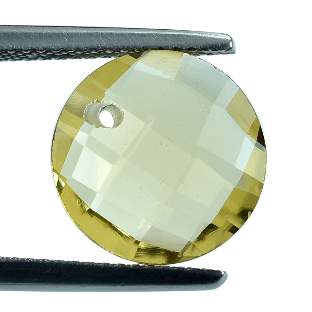 LEMON QUARTZ BRIOLETTE ROUND (FULL DRILL) 12MM 4.40CTS.