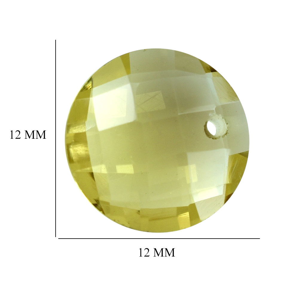 LEMON QUARTZ BRIOLETTE ROUND (FULL DRILL) 12MM 4.40CTS.