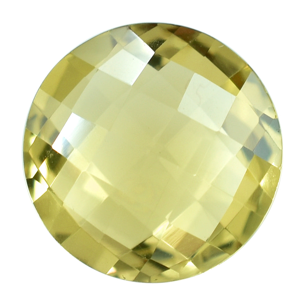 LEMON QUARTZ BRIOLETTE ROUND 12MM 4.96CTS.