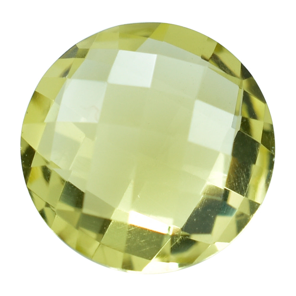 LEMON QUARTZ BRIOLETTE ROUND 12MM 4.96CTS.