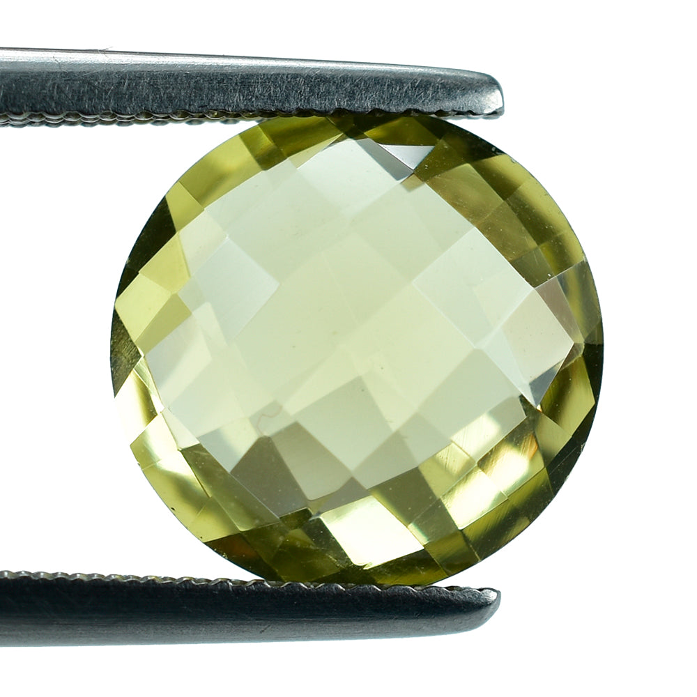 LEMON QUARTZ BRIOLETTE ROUND 12MM 4.96CTS.
