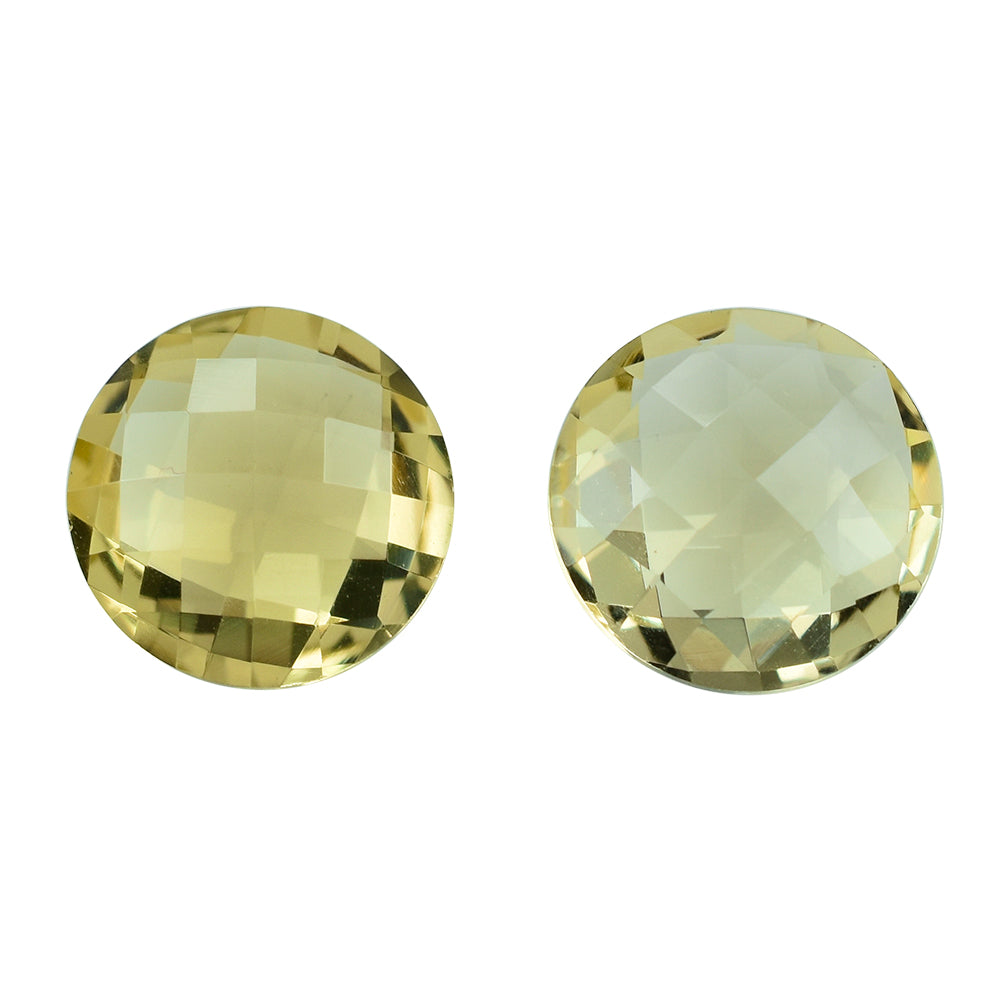 LEMON QUARTZ BRIOLETTE ROUND 12MM 4.96CTS.