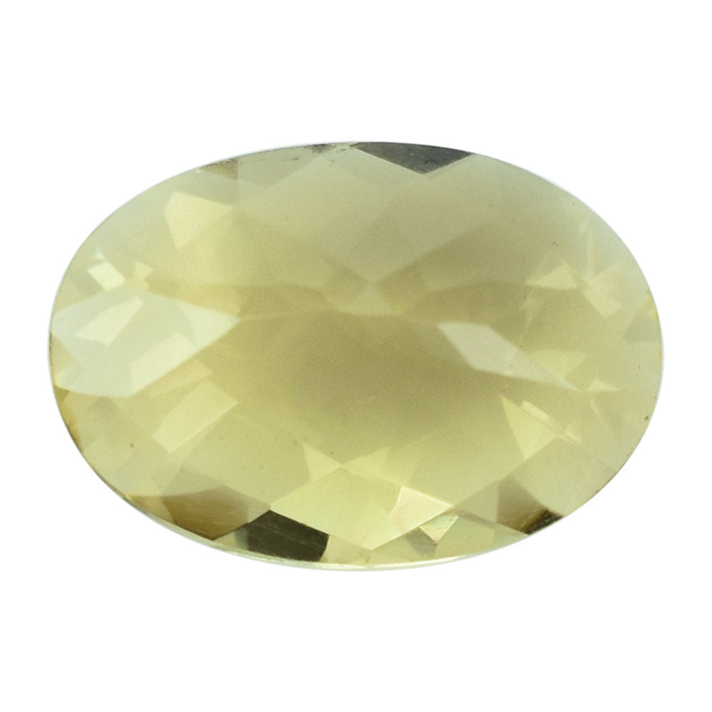 LEMON QUARTZ CHECKER CUT OVAL 14X10MM 4.72CTS.