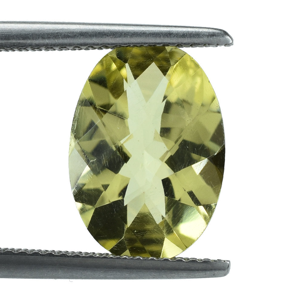 LEMON QUARTZ CHECKER CUT OVAL 14X10MM 4.72CTS.