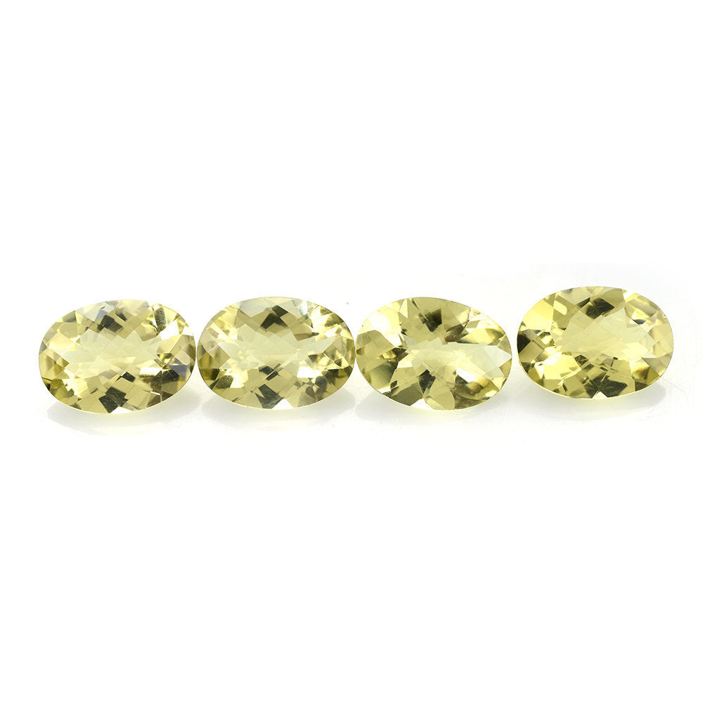 LEMON QUARTZ CHECKER CUT OVAL 14X10MM 4.72CTS.