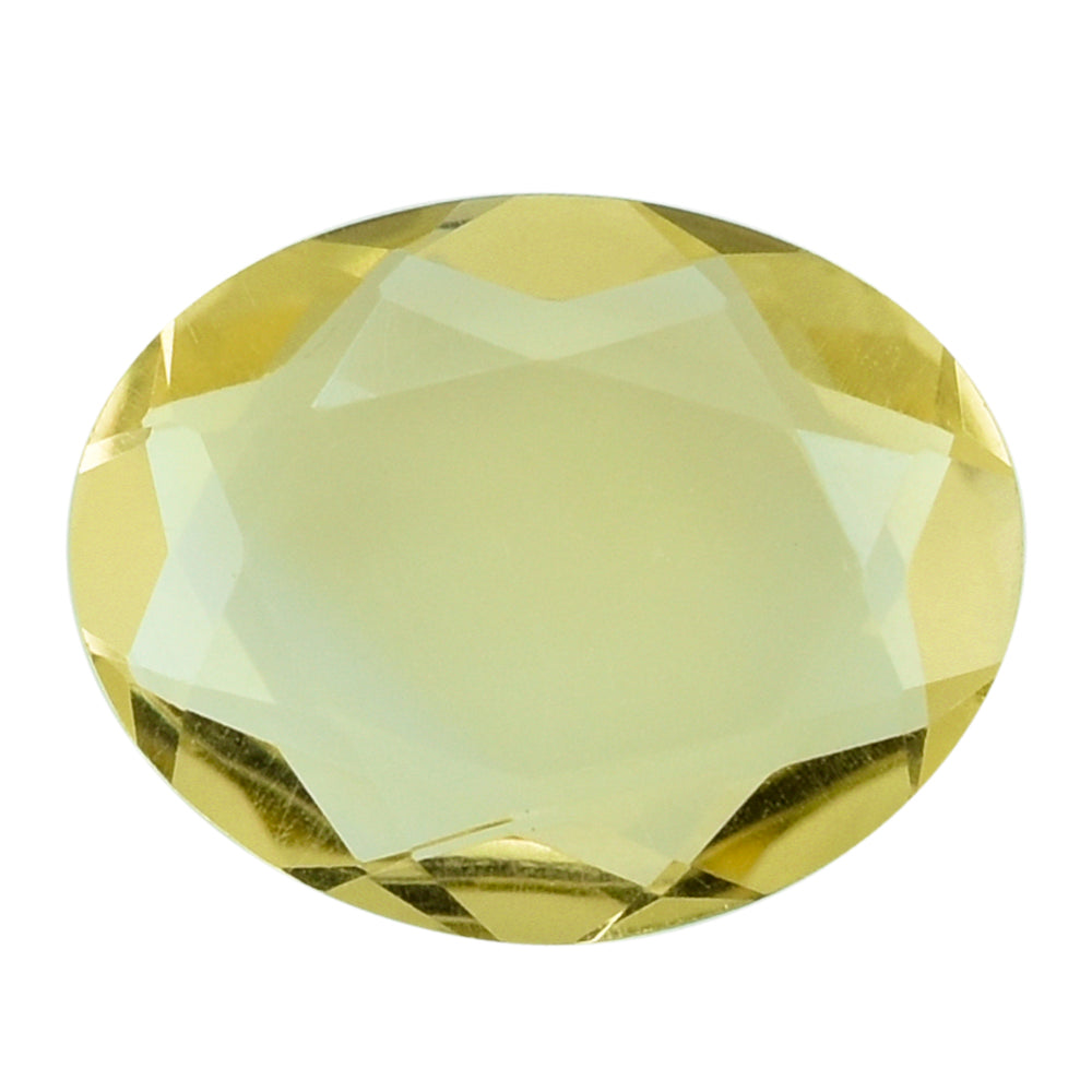 LEMON QUARTZ BOTH SIDE TABLE CUT OVAL 14X11MM 4.10CTS.