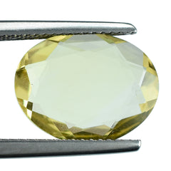 LEMON QUARTZ BOTH SIDE TABLE CUT OVAL 14X11MM 4.10CTS.