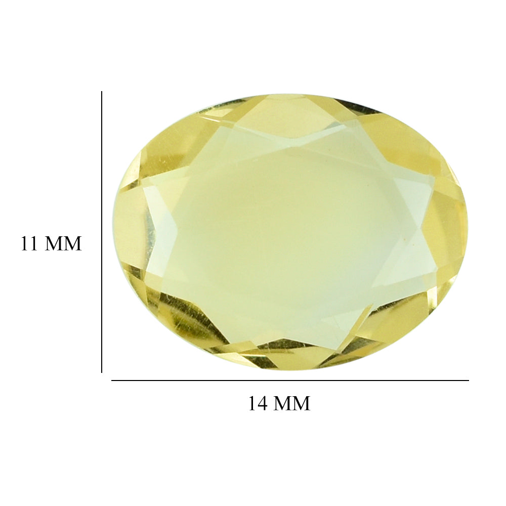 LEMON QUARTZ BOTH SIDE TABLE CUT OVAL 14X11MM 4.10CTS.