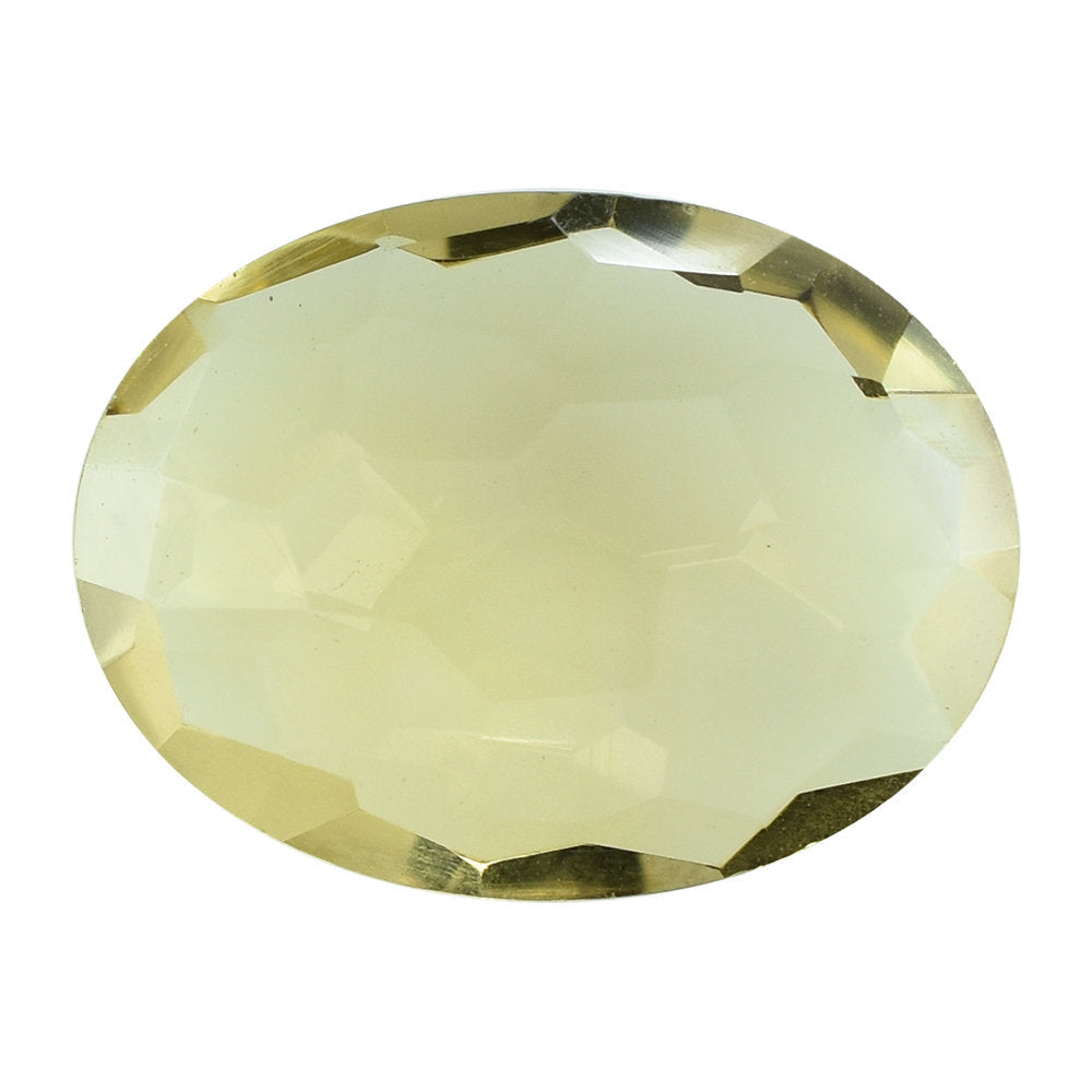 LEMON QUARTZ IRREGULAR CUT BRIOLETTE OVAL 16X12MM 6.12CTS.