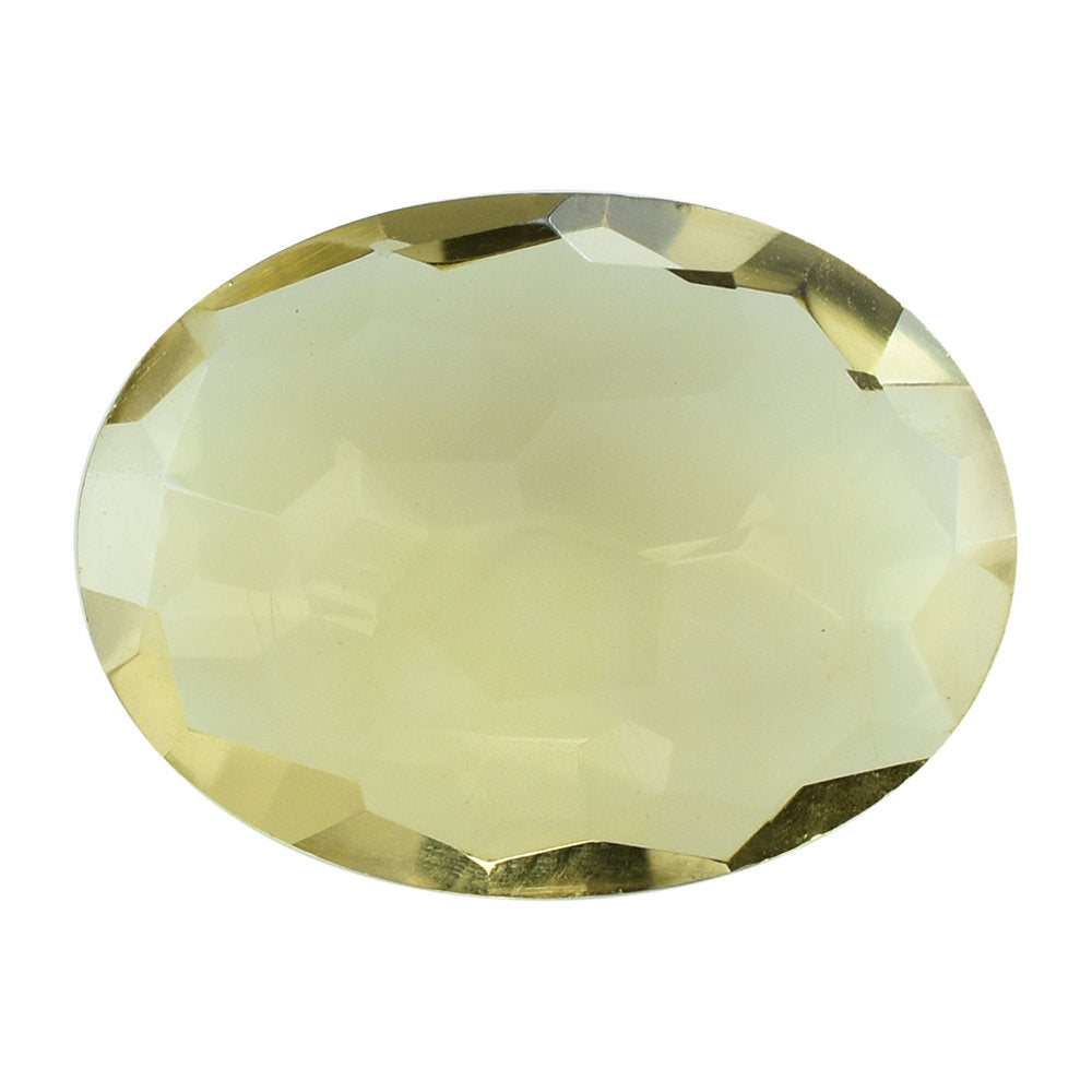 LEMON QUARTZ IRREGULAR CUT BRIOLETTE OVAL 16X12MM 6.12CTS.