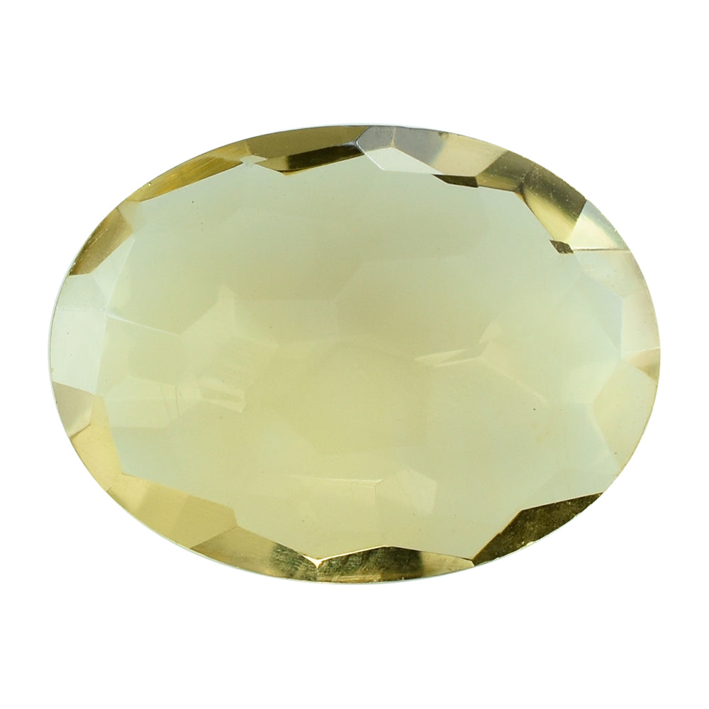 LEMON QUARTZ IRREGULAR CUT BRIOLETTE OVAL 16X12MM 6.12CTS.