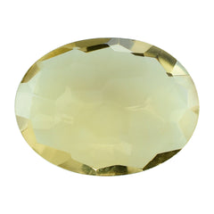 LEMON QUARTZ IRREGULAR CUT BRIOLETTE OVAL 16X12MM 6.12CTS.