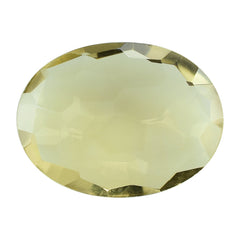 LEMON QUARTZ IRREGULAR CUT BRIOLETTE OVAL 16X12MM 6.12CTS.