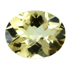 LEMON QUARTZ CHECKER CUT OVAL 10X8MM 2.20CTS.