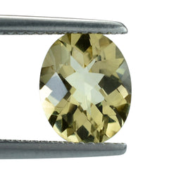 LEMON QUARTZ CHECKER CUT OVAL 10X8MM 2.20CTS.