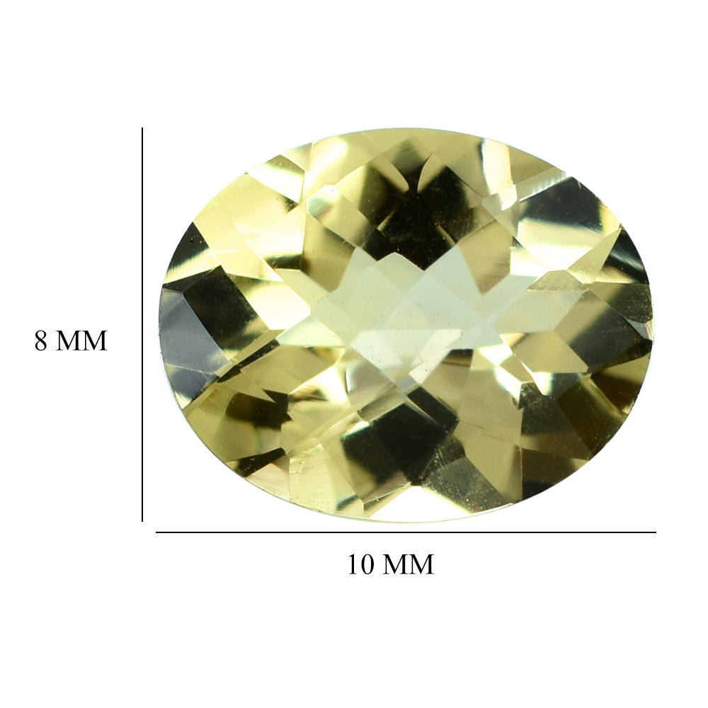 LEMON QUARTZ CHECKER CUT OVAL 10X8MM 2.20CTS.