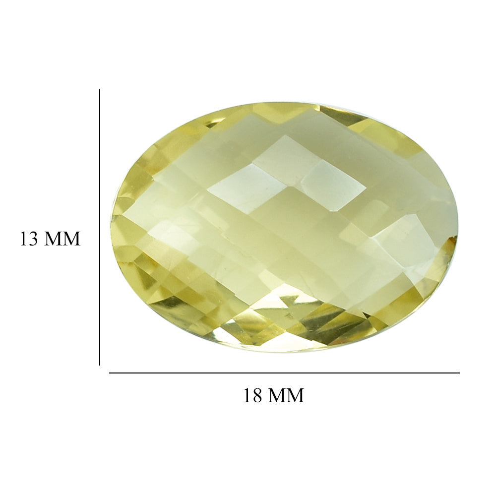 LEMON QUARTZ BRIOLETTE OVAL 18X13MM 9.05CTS.