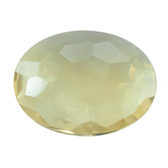 LEMON QUARTZ IRREGULAR FACETED BRIOLETTE OVAL 16X12MM 6.12CTS.