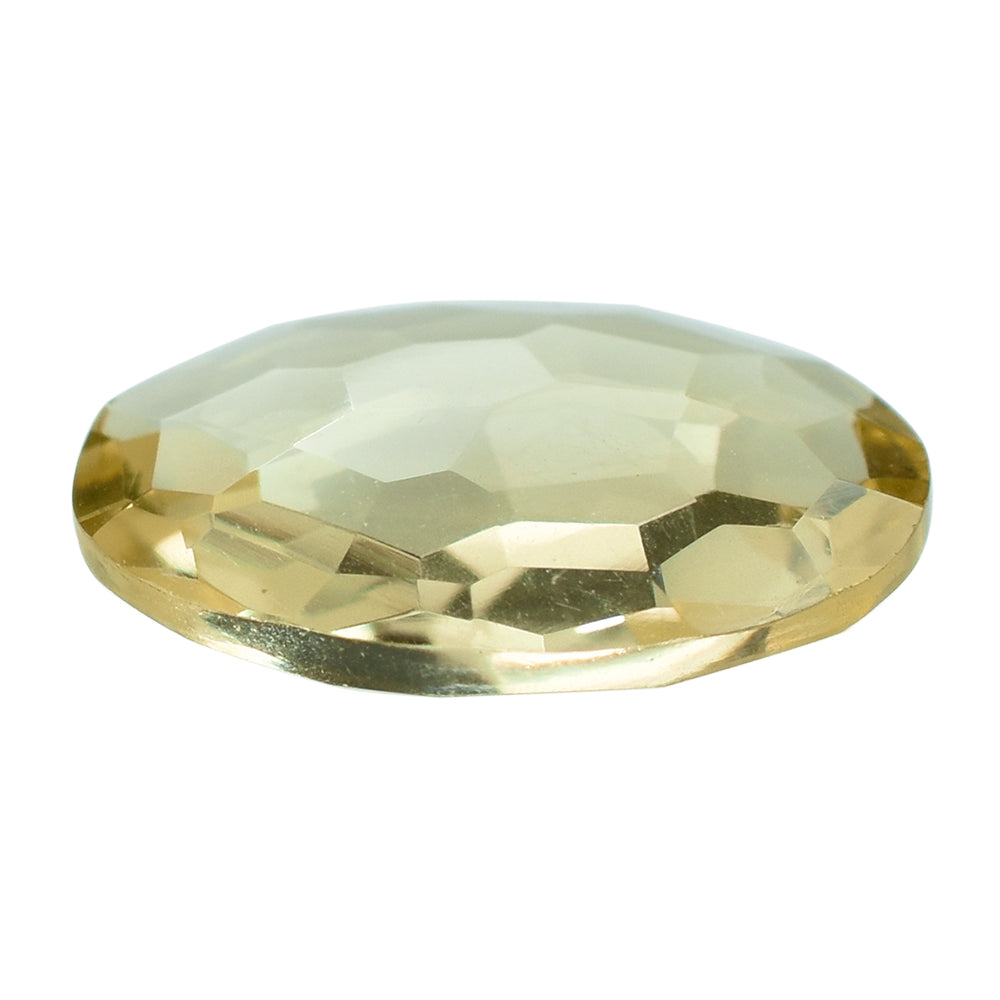 LEMON QUARTZ IRREGULAR FACETED BRIOLETTE OVAL 16X12MM 6.12CTS.