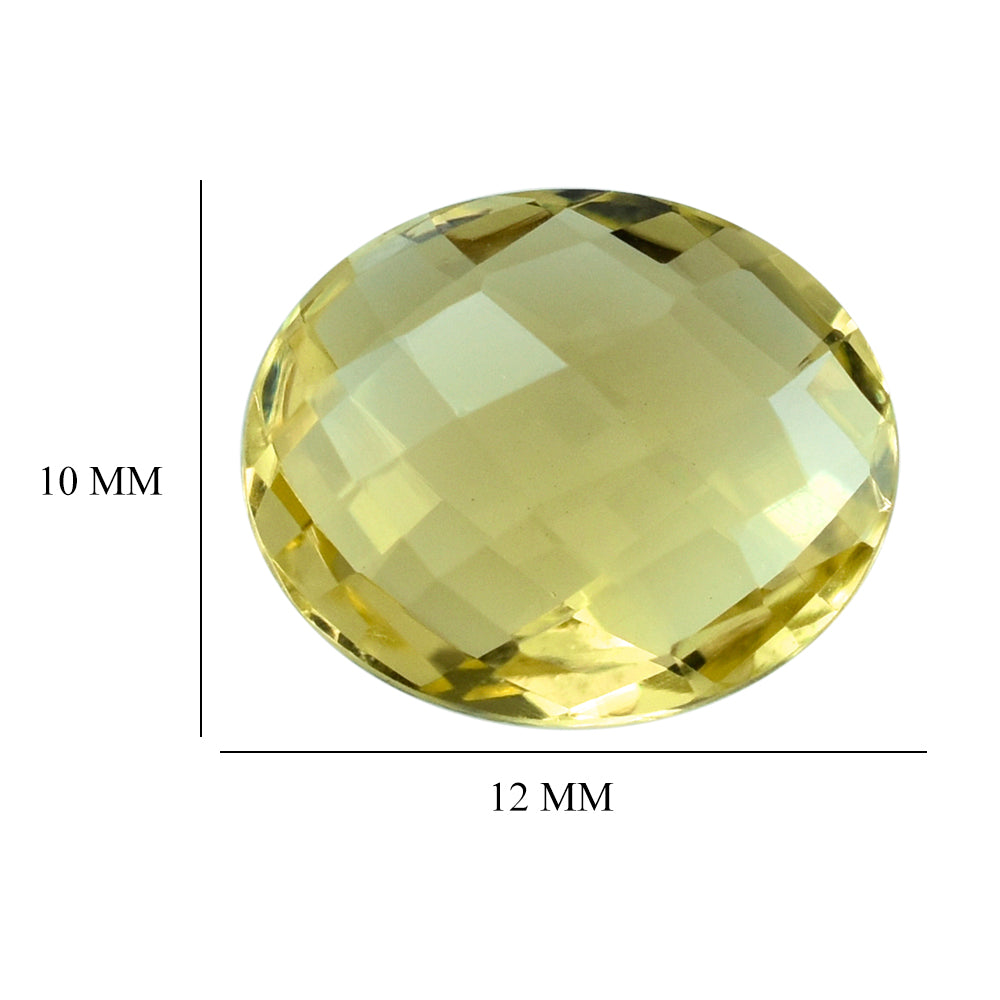 LEMON QUARTZ BRIOLETTE OVAL 12X10MM 4.01CTS.