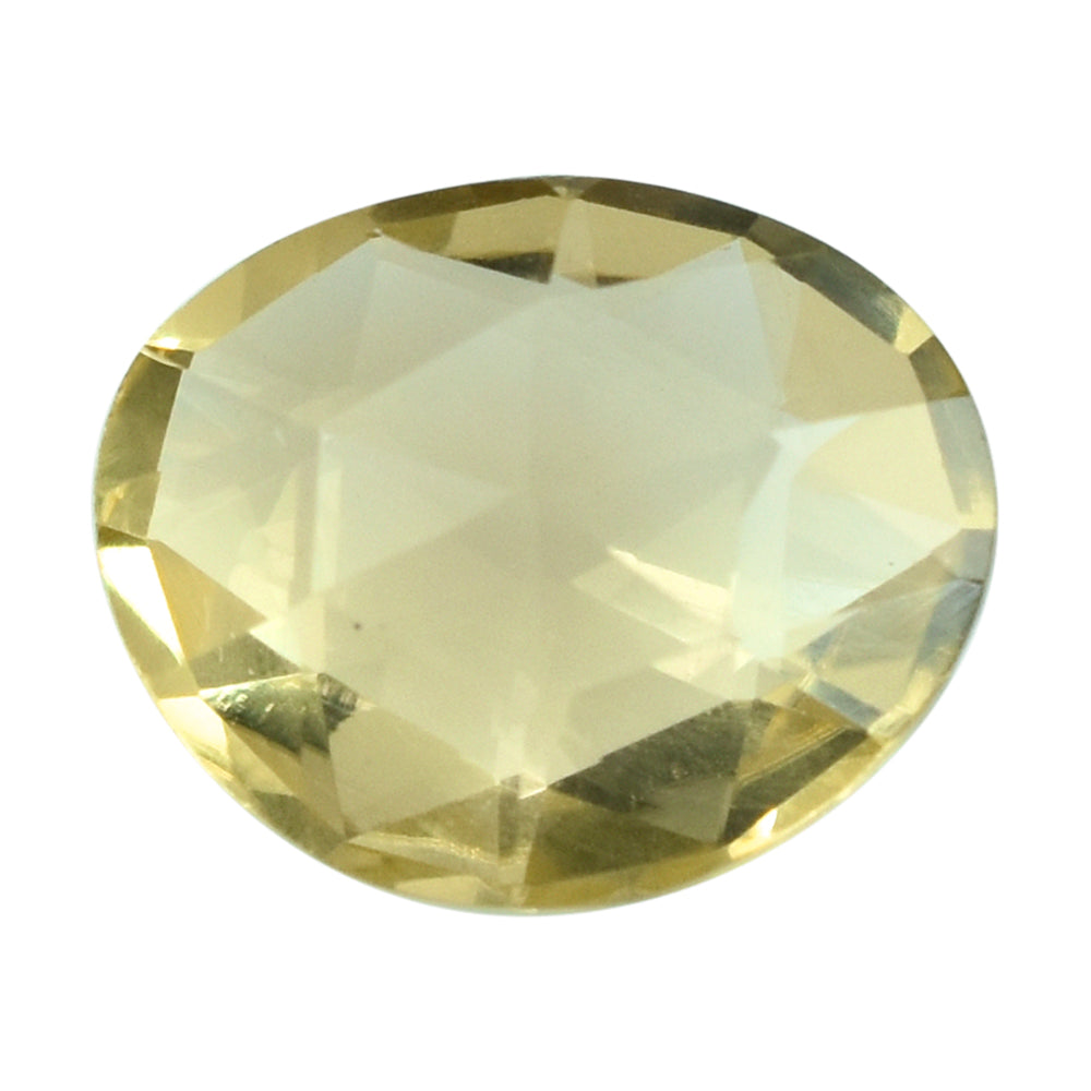 LEMON QUARTZ ROSE CUT BRIOLETTE IRREGULAR OVAL 11.50X9.50MM 3.52CTS.