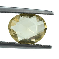 LEMON QUARTZ ROSE CUT BRIOLETTE IRREGULAR OVAL 11.50X9.50MM 3.52CTS.