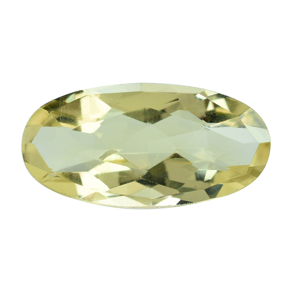 LEMON QUARTZ ROSE CUT TOP OVAL 16X8MM 4.48CTS.