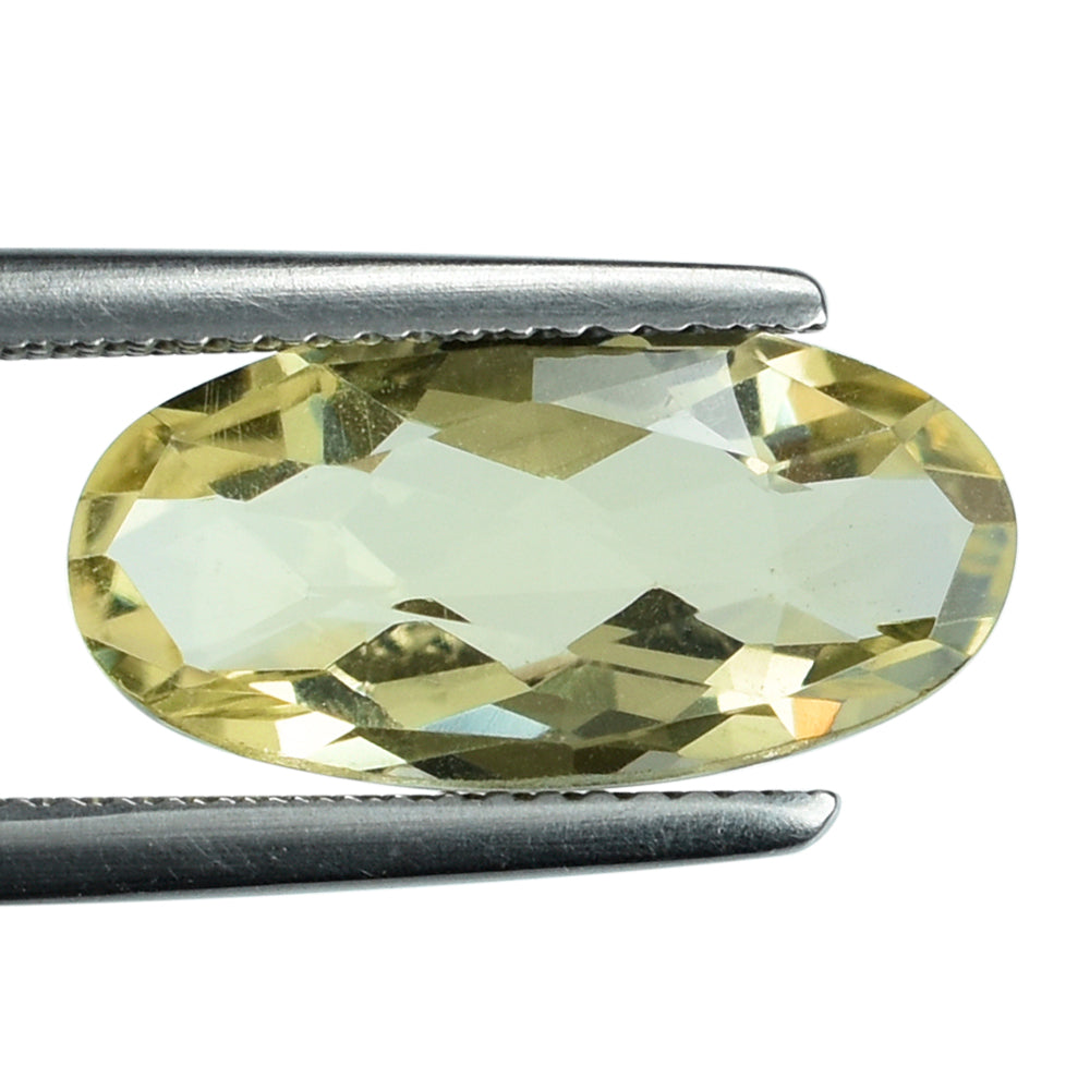 LEMON QUARTZ ROSE CUT TOP OVAL 16X8MM 4.48CTS.