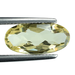 LEMON QUARTZ ROSE CUT TOP OVAL 16X8MM 4.48CTS.