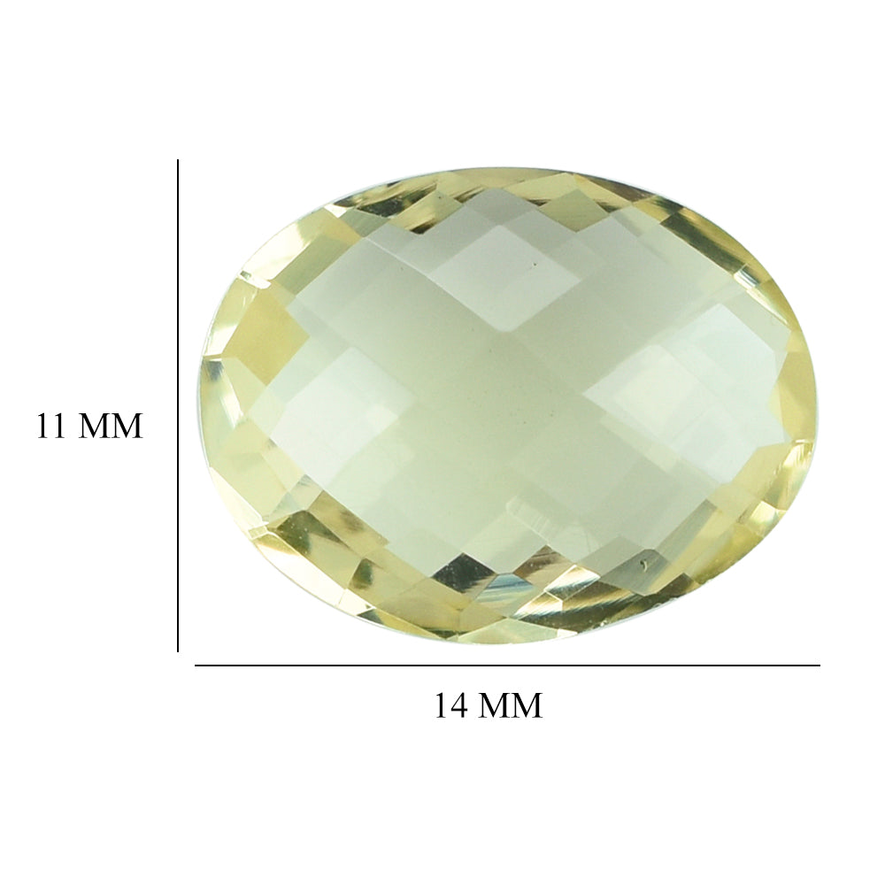 LEMON QUARTZ BRIOLETTE OVAL 14X11MM 5.27CTS.