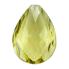LEMON QUARTZ CONCAVE BRIOLETTE PEAR (HALF DRILL) 20X15MM 14.23CTS.