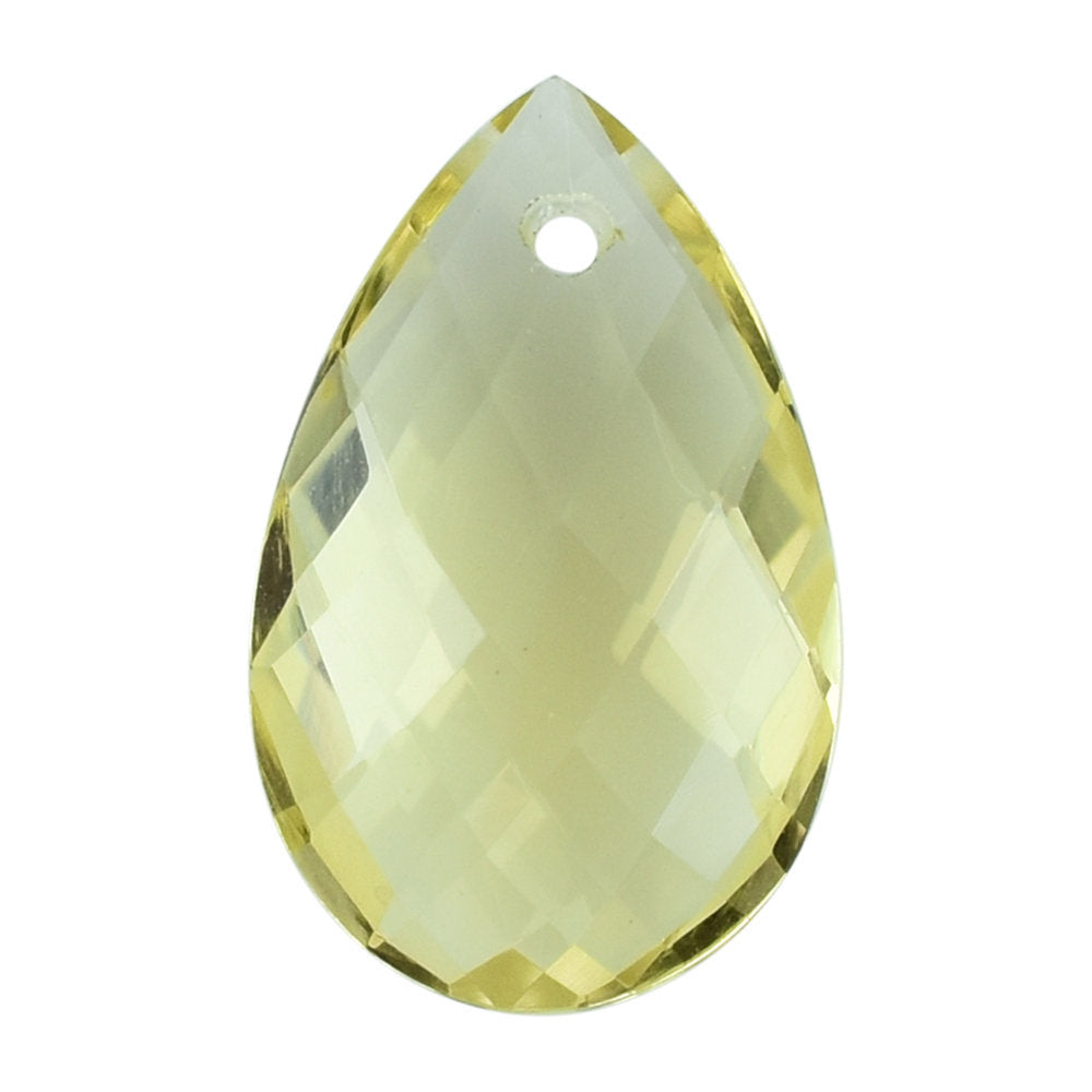 LEMON QUARTZ BRIOLETTE PEAR (FULL DRILL) 16X10MM 4.67 Cts.