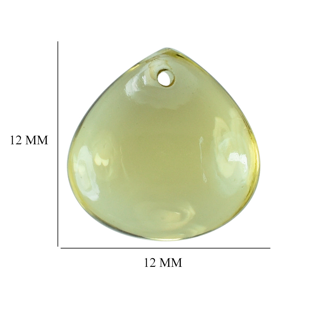 LEMON QUARTZ LENTIL PEAR (FULL DRILL) 12MM 6.03CTS.