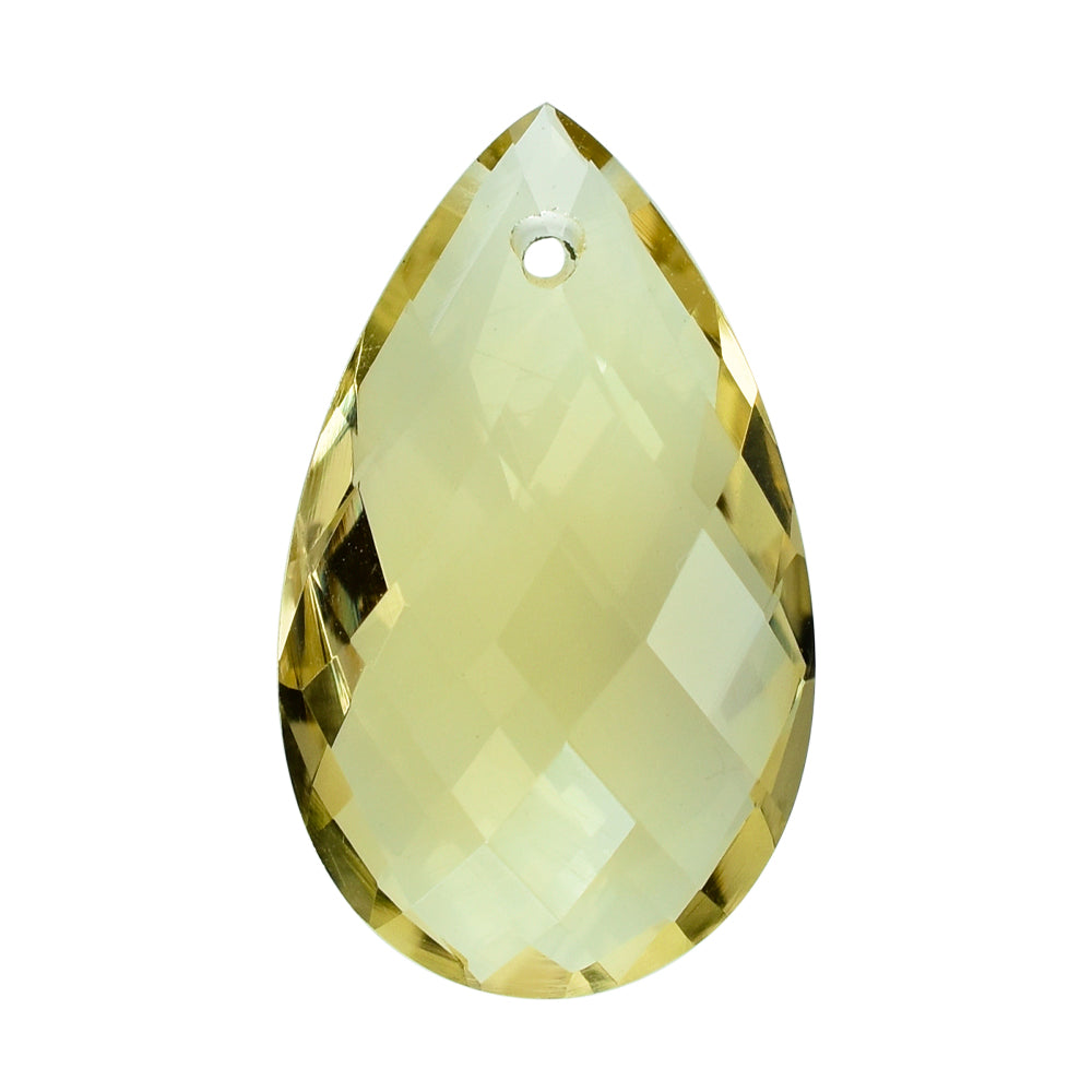 LEMON QUARTZ BRIOLETTE PEAR (FULL DRILL) 20X12MM 8.31CTS.