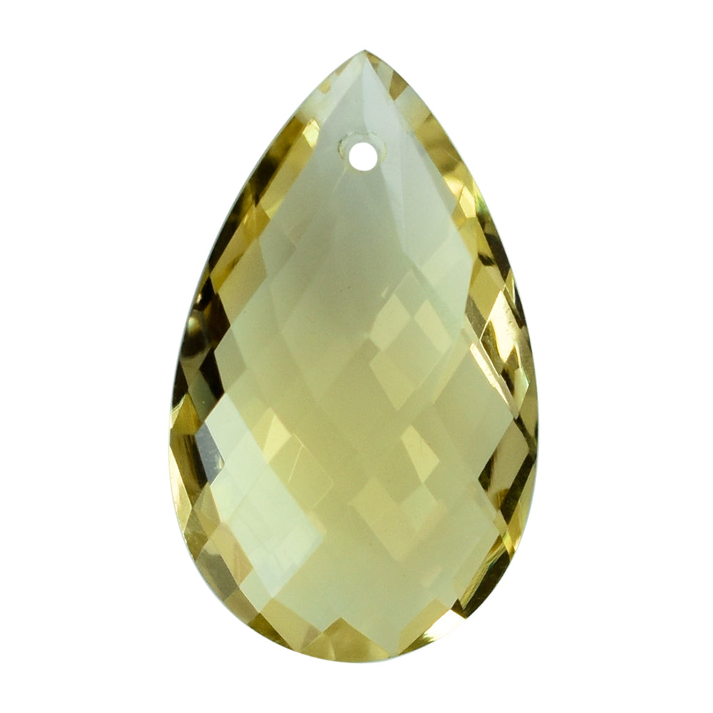 LEMON QUARTZ BRIOLETTE PEAR (FULL DRILL) 20X12MM 8.31CTS.